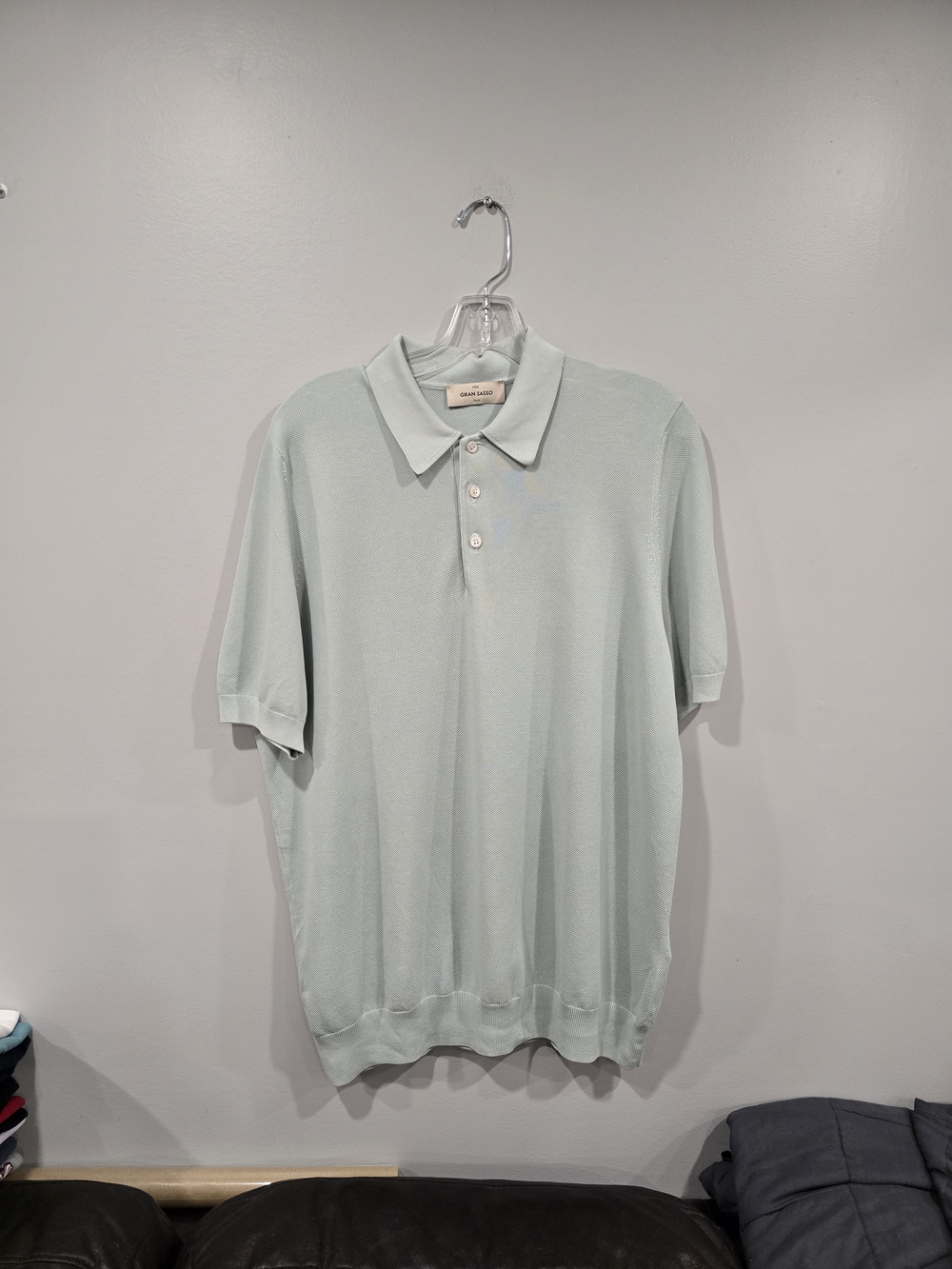 Men's Pale Mint Polo Shirt with Collar